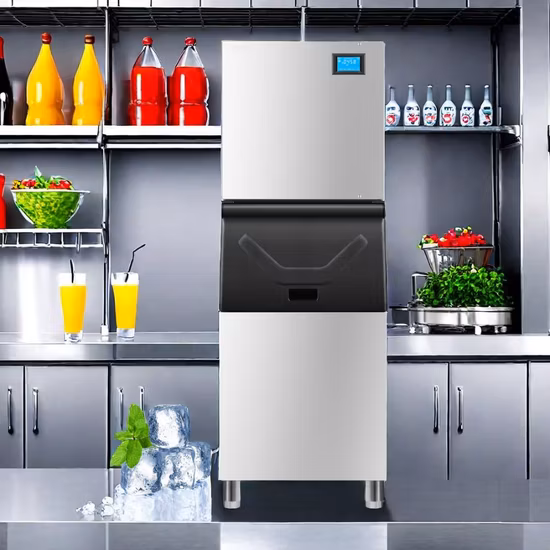 OEM 300 kg bis 2000 kg große Kapazität Eiswürfelmaschine Eismaschine Würfeleismaschine für Händler