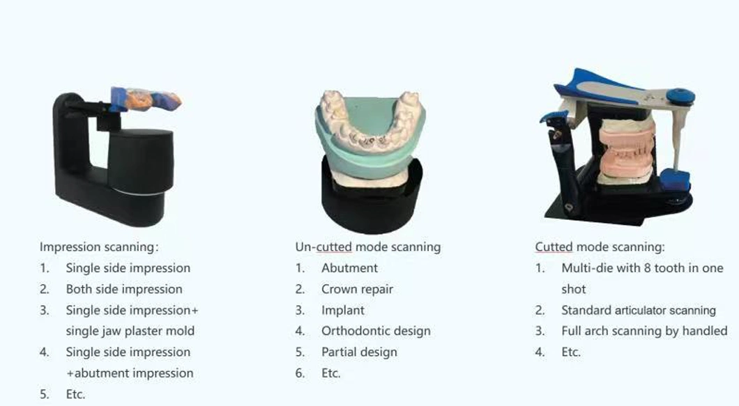 Automatic Desktop Dental Blu-Ray CAD Cam High Precision 3D Dental Model Scanner with System Denture Scanner