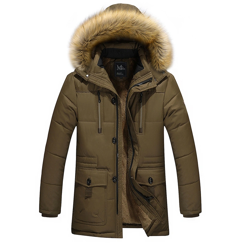 Men′s Outdoor Winter Coat Best Quality Nc Material Faux-Fur Hood