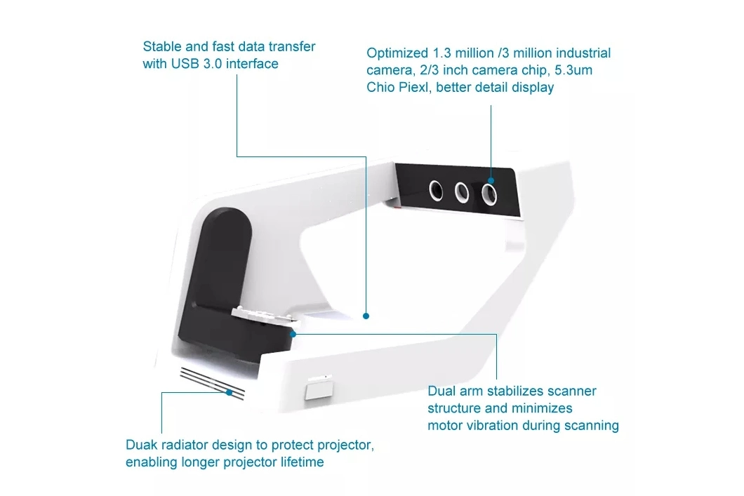 Dental Equipment Dental Scanner 3D Digital Desktop Scanner Suitable for CAD Cam for Lab Use