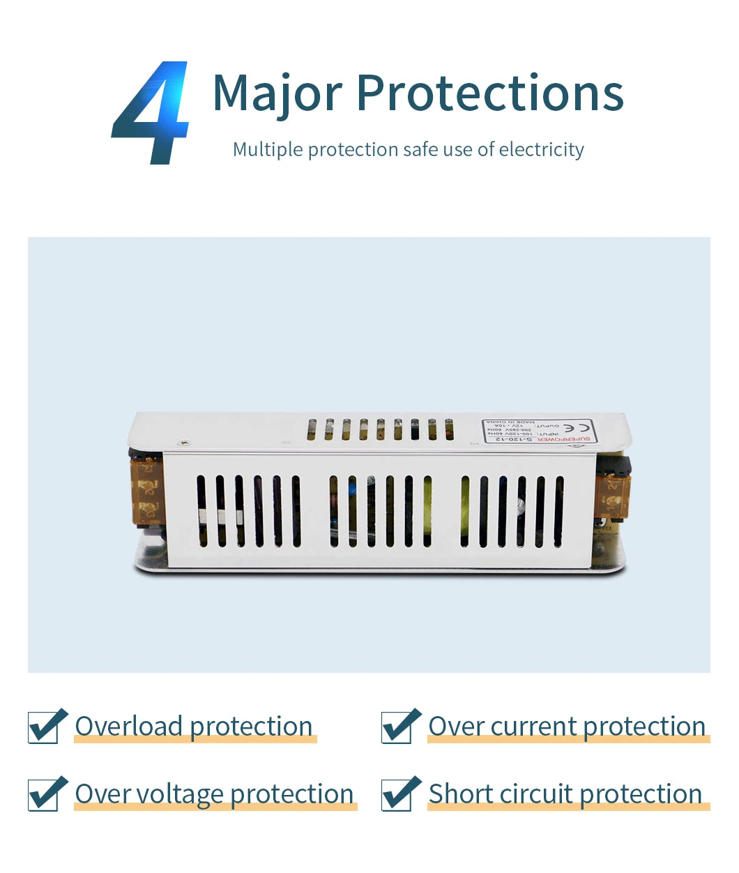 Driver DC 12V8.5A 100W Strip Switching Power Supply Is Used in Medical Machinery