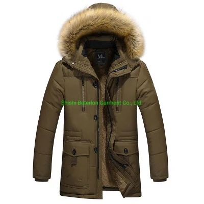 Outdoor-Wintermantel für Herren, beste Qualität, Nc-Material, Kunstfell-Kapuze