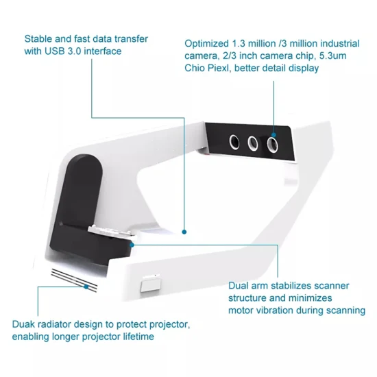 Dentalgeräte Dentalscanner 3D-Digital-Desktop-Scanner, geeignet für CAD-Kamera für den Laborgebrauch